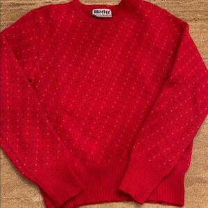 Strawberry Red 100% Wool Sweater